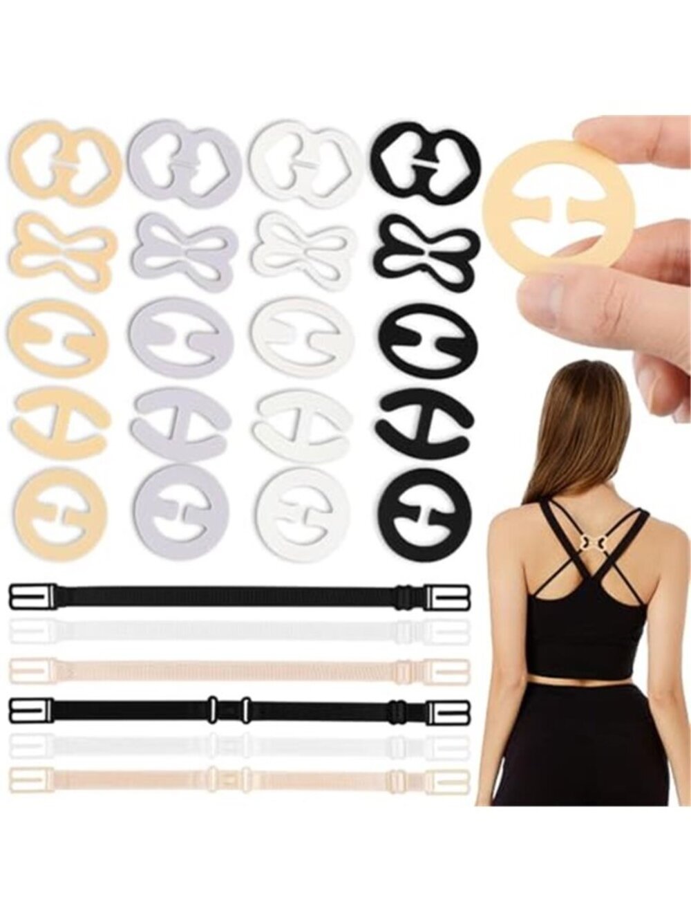 26 PCS Bra Strap Clips, Bra Strap Holders for Slipping | Bra Clips to Make